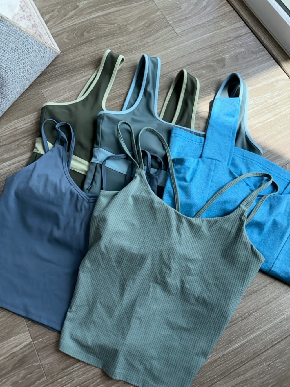 Women’s Olive & Blue Tank Top Collection - Versatile Layering Tops